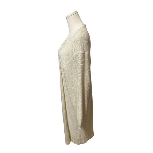 Long Ivory Sweater Duster Sz L - Picture 2 of 6